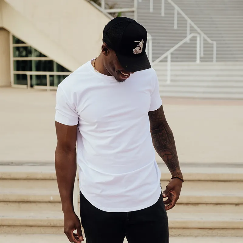 021 ESSENTIAL DROP-CUT T-SHIRT - WHITE