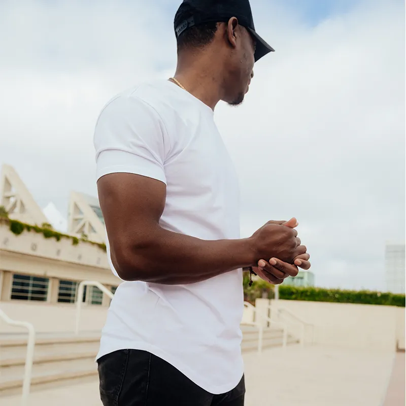 021 ESSENTIAL DROP-CUT T-SHIRT - WHITE