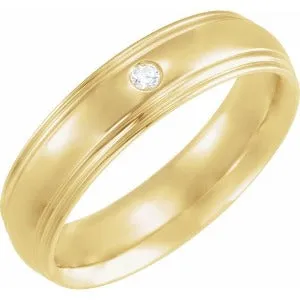 .04 CT Diamond Half Round Edge Band 124263 - 6 mm