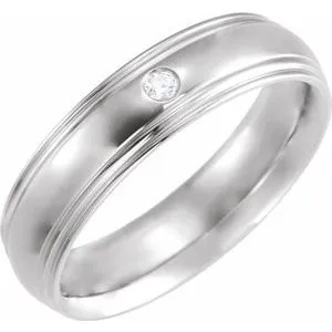 .04 CT Diamond Half Round Edge Band 124263 - 6 mm