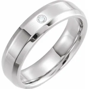 .04 CTW Diamond 6 mm Beveled-Edge Band 124232 - 6 mm