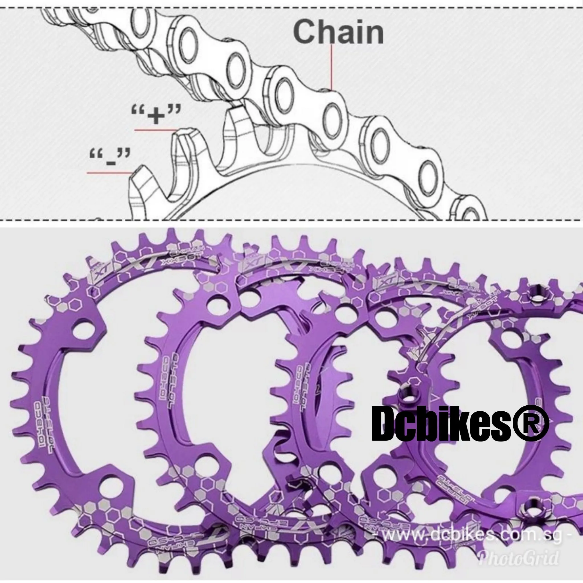 104bcd OVAL Narrow Wide Single Speed Chain Ring