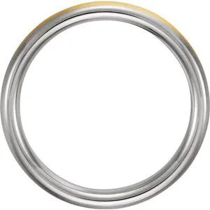 14K White & Yellow Half Round Band with Satin Finish 5835 - 4 mm