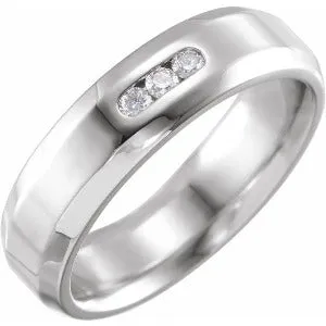 1/8 CT Diamond Beveled-Edge Band 124233 - 6 mm