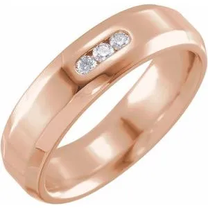 1/8 CT Diamond Beveled-Edge Band 124233 - 6 mm