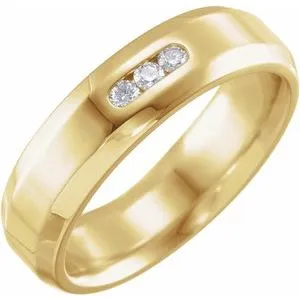 1/8 CT Diamond Beveled-Edge Band 124233 - 6 mm