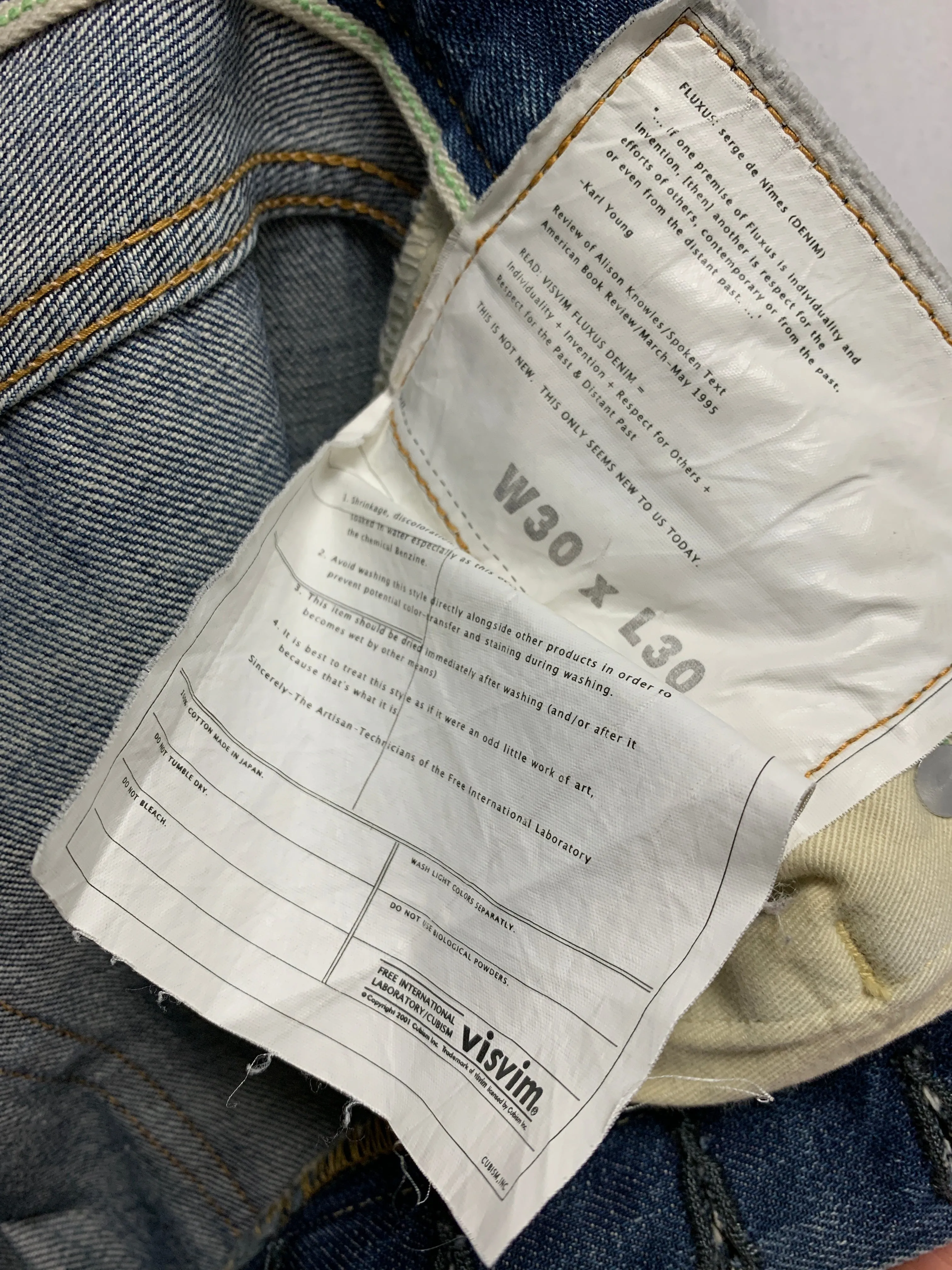 [30W 30L] Visvim Fluxus 01 D2 Selvedge Distressed Denim Jeans