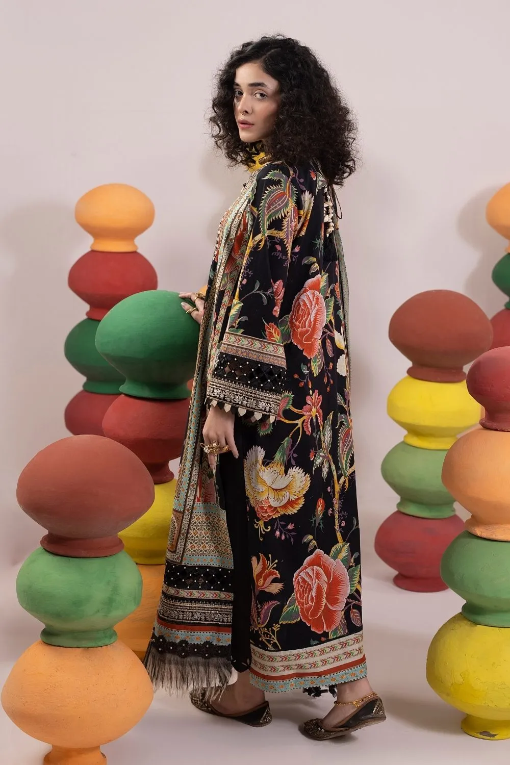 3PC Unstitched | Embroidered Lawn Suit | Chiffon Dupatta