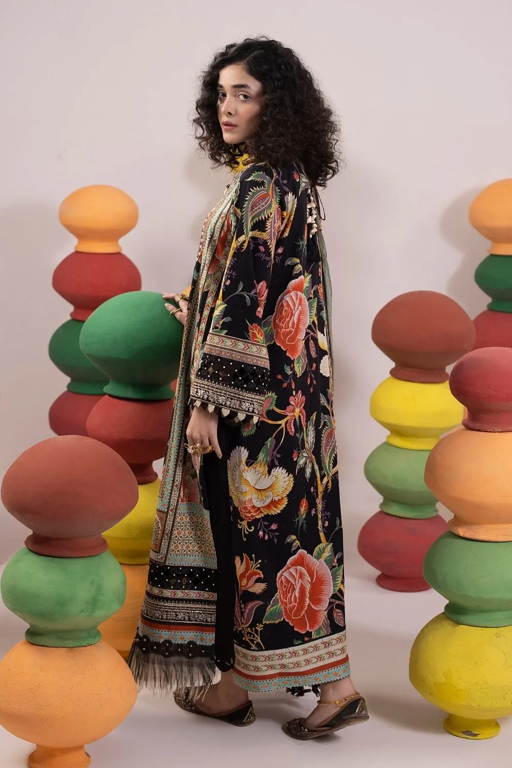 3PC Unstitched | Embroidered Lawn Suit | Chiffon Dupatta