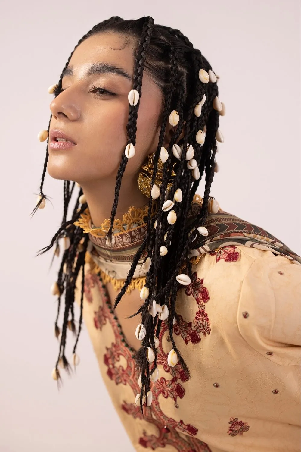 3PC Unstitched | Embroidered Lawn Suit | Tissue Silk Dupatta