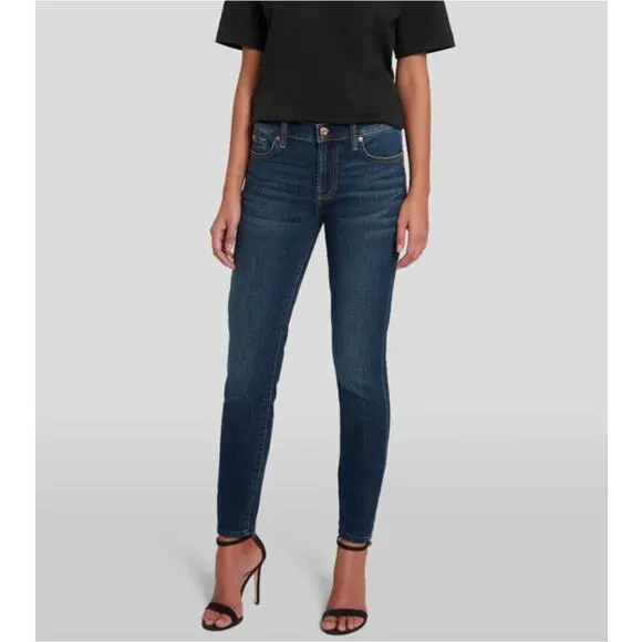 7 for all Mankind B(air) The Ankle Skinny Jeans Dark Wash Blue
