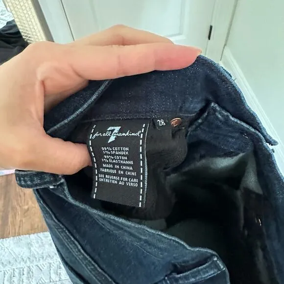 7 for all Mankind B(air) The Ankle Skinny Jeans Dark Wash Blue