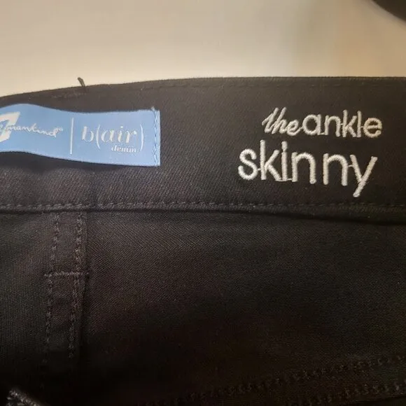 7 For All Mankind Black b(air) Coated Ankle Skinny Jeans Size 32 NWT