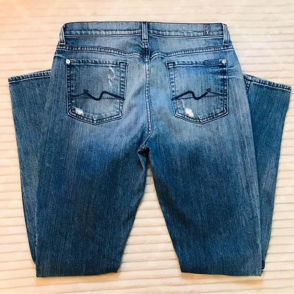 7Fam 7 For All Mankind Distressed Skinny Jeans Women’s size 30 10 medium