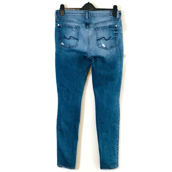7Fam 7 For All Mankind Distressed Skinny Jeans Women’s size 30 10 medium