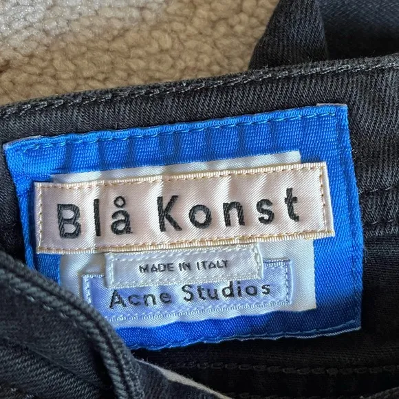 Acne Studios Bla Konst Cotton Blend Skinny Climb Stay Black Jeans Sz. 27