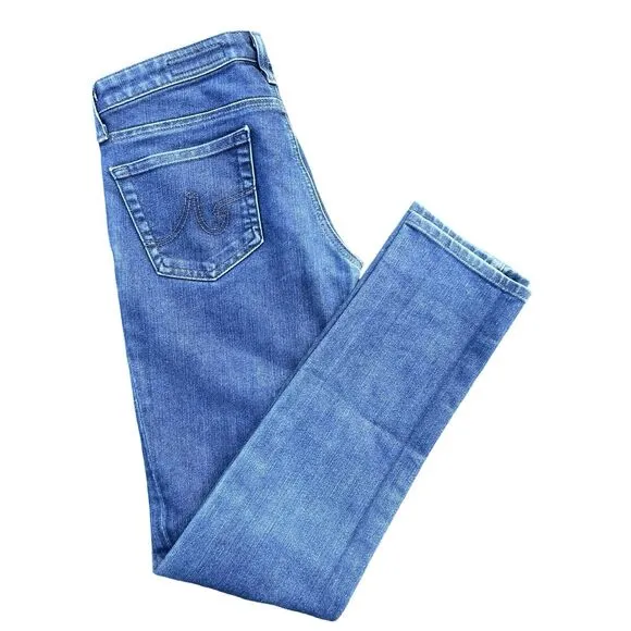 AG Adriano Goldschmied The Stilt Cigarette Leg Skinny Jeans 26R Blue
