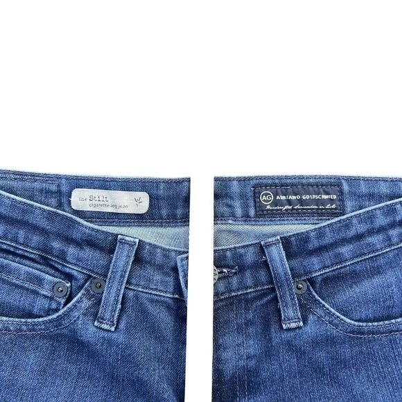 AG Adriano Goldschmied The Stilt Cigarette Leg Skinny Jeans 26R Blue