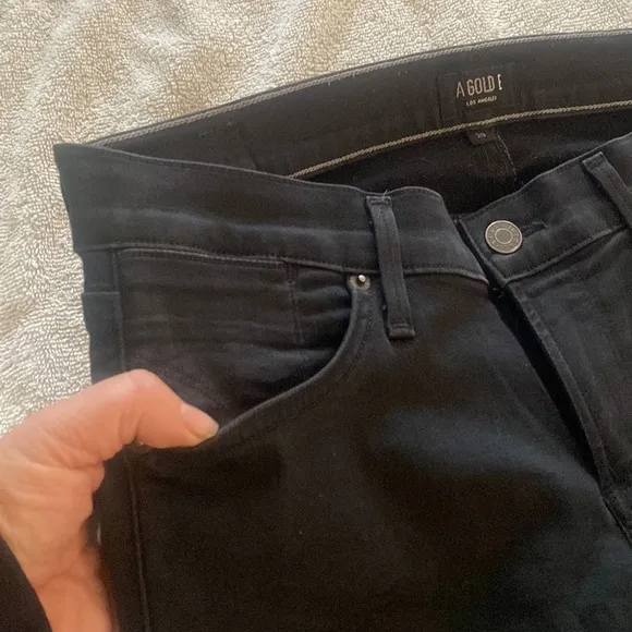 AGOLDE from Bloomingdale’s stretchy black washed Colette style skinny jeans