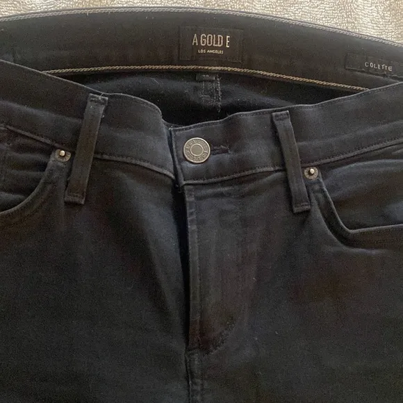 AGOLDE from Bloomingdale’s stretchy black washed Colette style skinny jeans