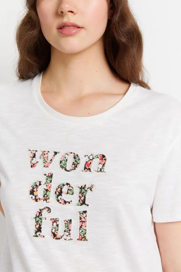 ALIX FLORAL MESSAGE T-SHIRT