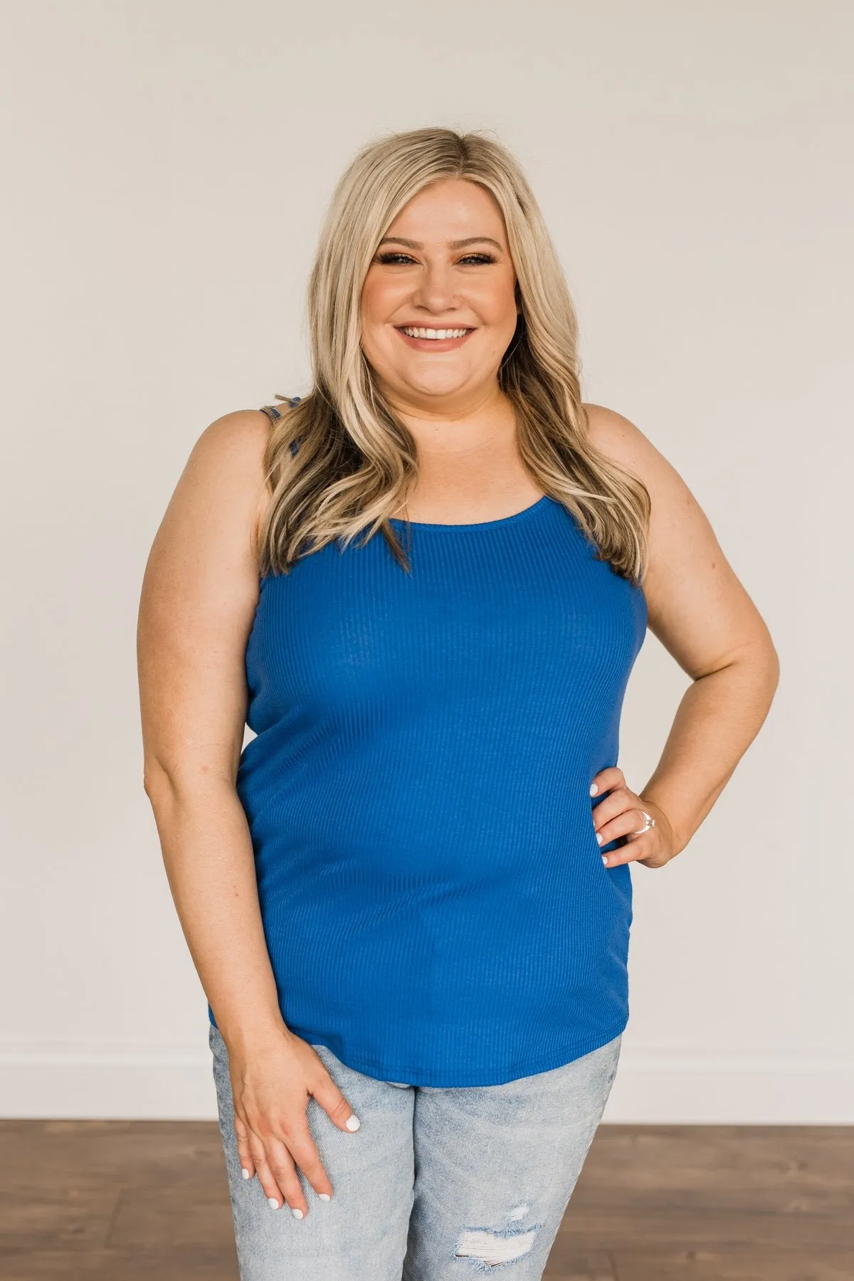 American Honey Knit Tank Top- Royal Blue