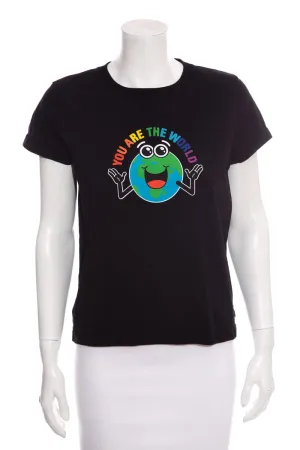 Balenciaga Black "You Are The World" Graphic  T-Shirt SZ L