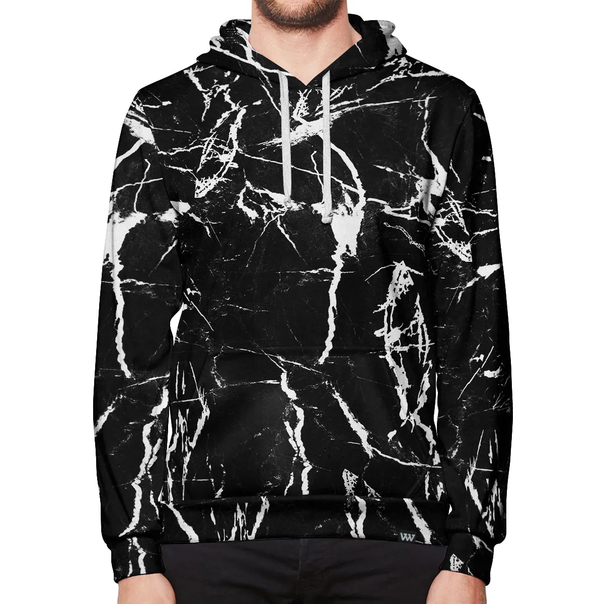 Black Marble Pullover Hoodie