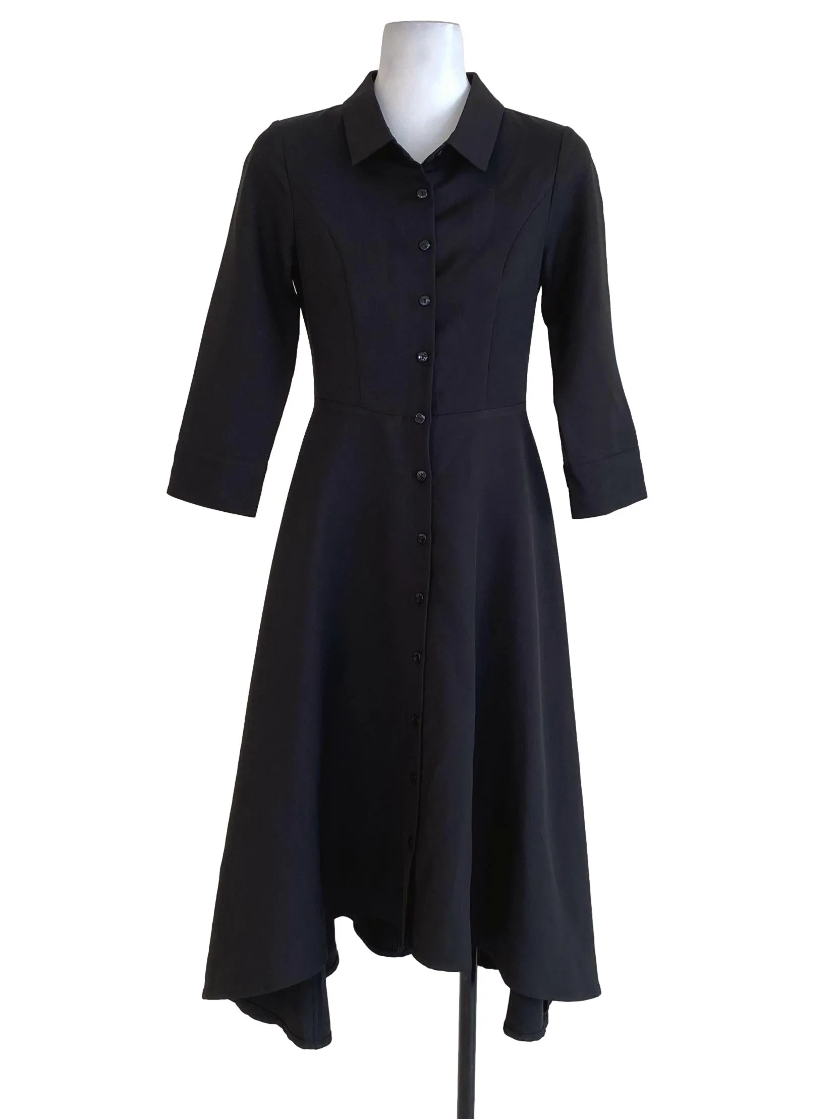 Black Plain Shirt Dress LB