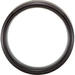 Black PVD Tungsten Ridged Band TAR252B - 8 mm