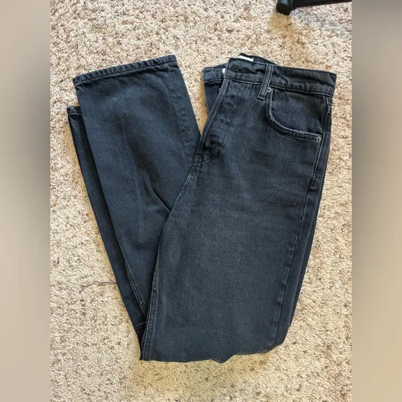 Black‎ Reformation Cynthia High Rise Straight Jeans Women's Size 27 Distressed
