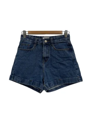 Blue High Waist Denim Shorts