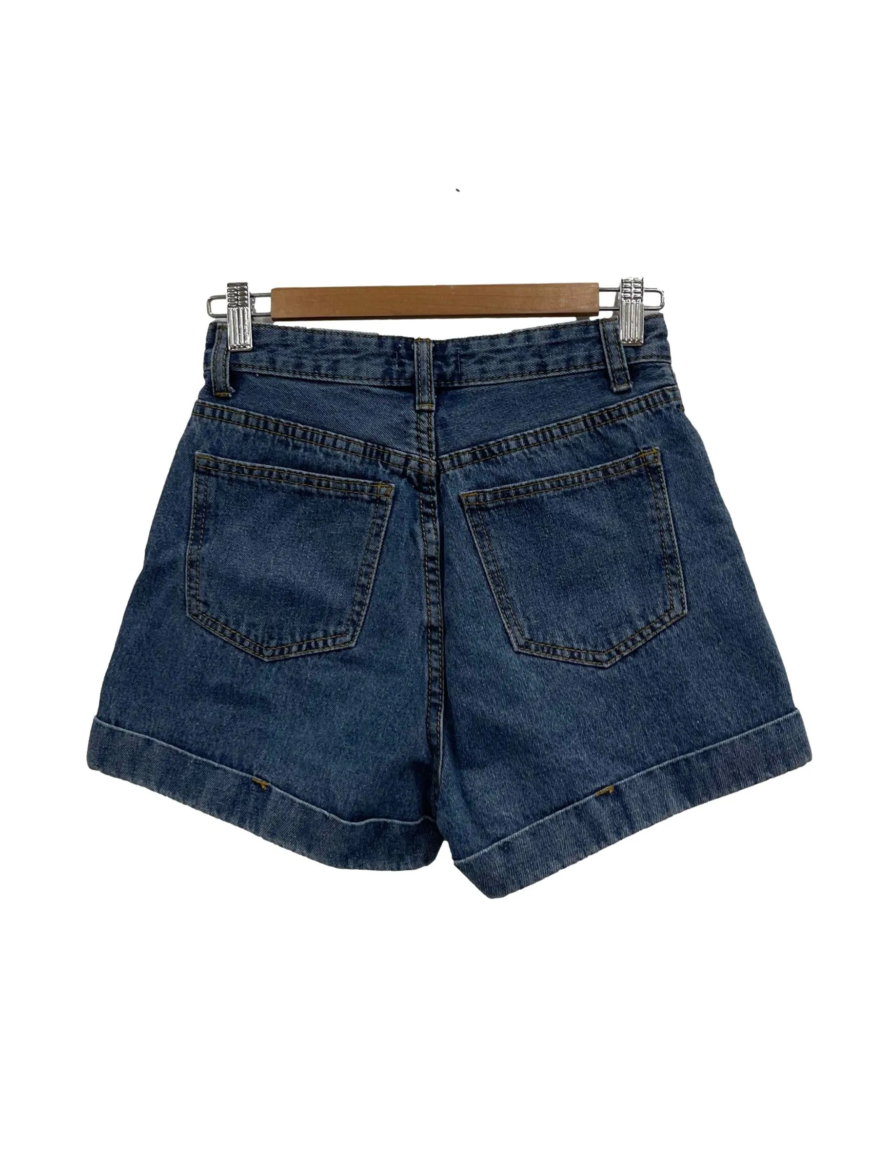 Blue High Waist Denim Shorts