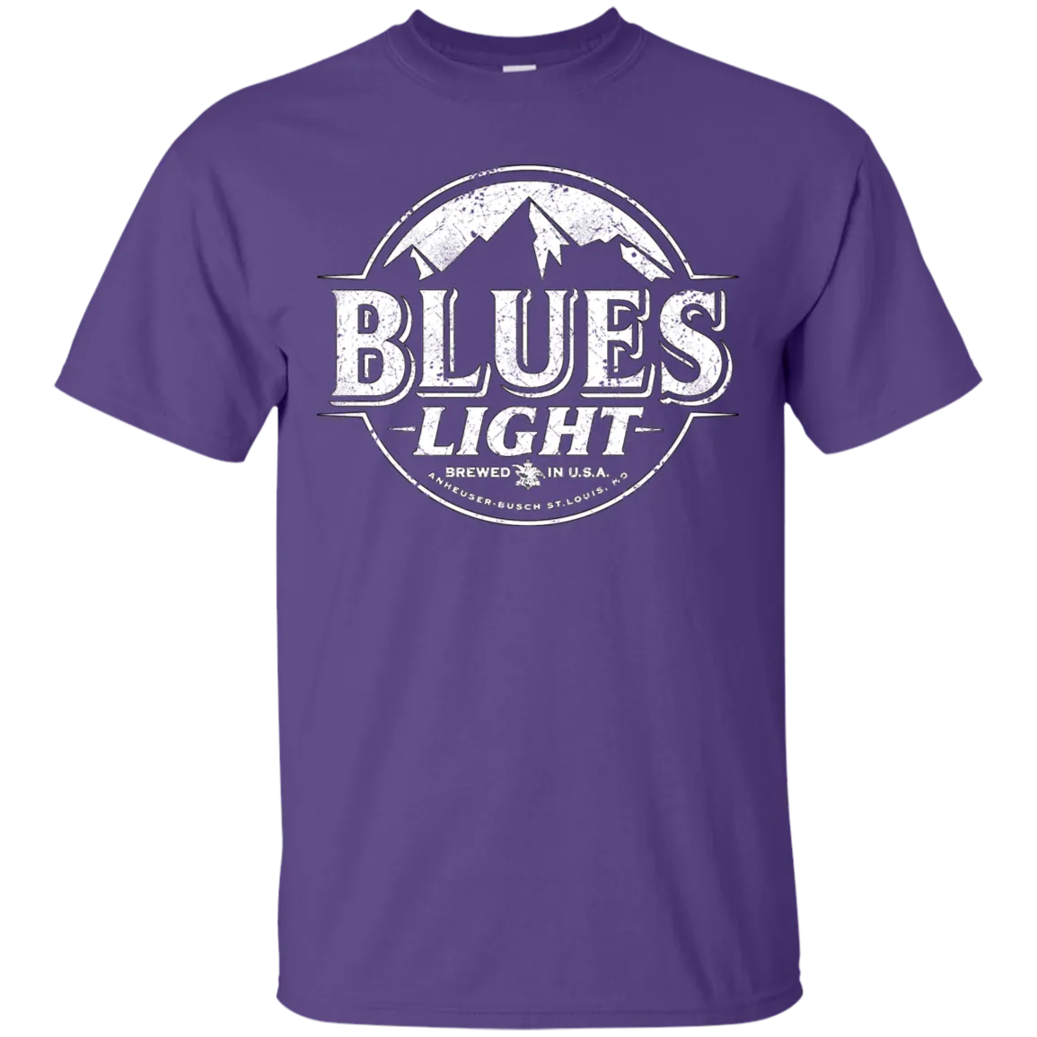 Blues Busch Light Beer T-Shirt Custom Designed White Worn Label Pattern