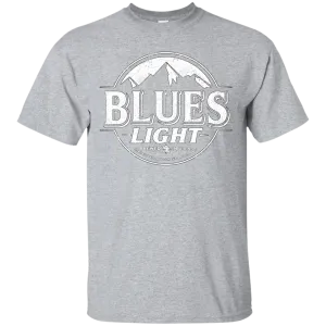Blues Busch Light Beer T-Shirt Custom Designed White Worn Label Pattern