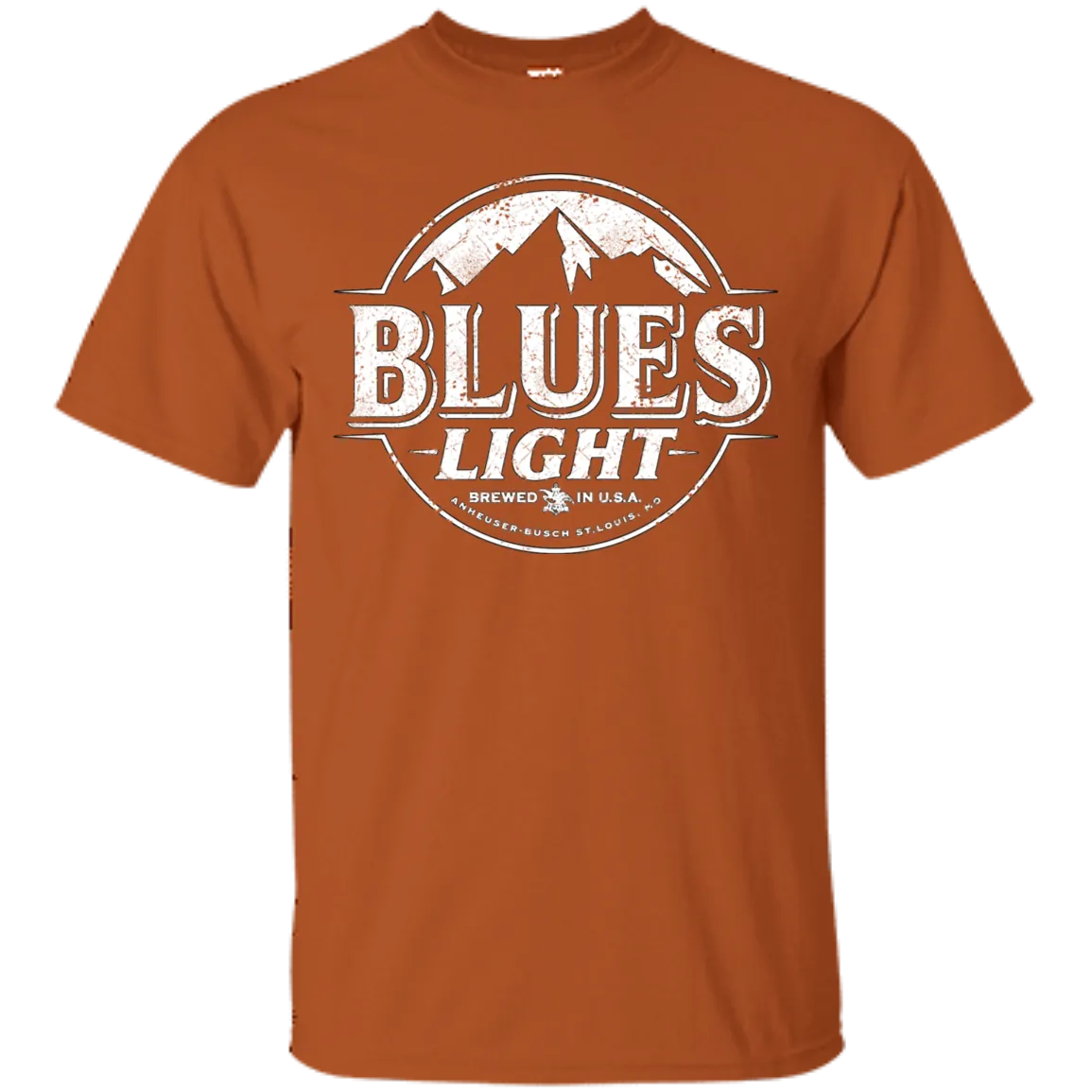 Blues Busch Light Beer T-Shirt Custom Designed White Worn Label Pattern
