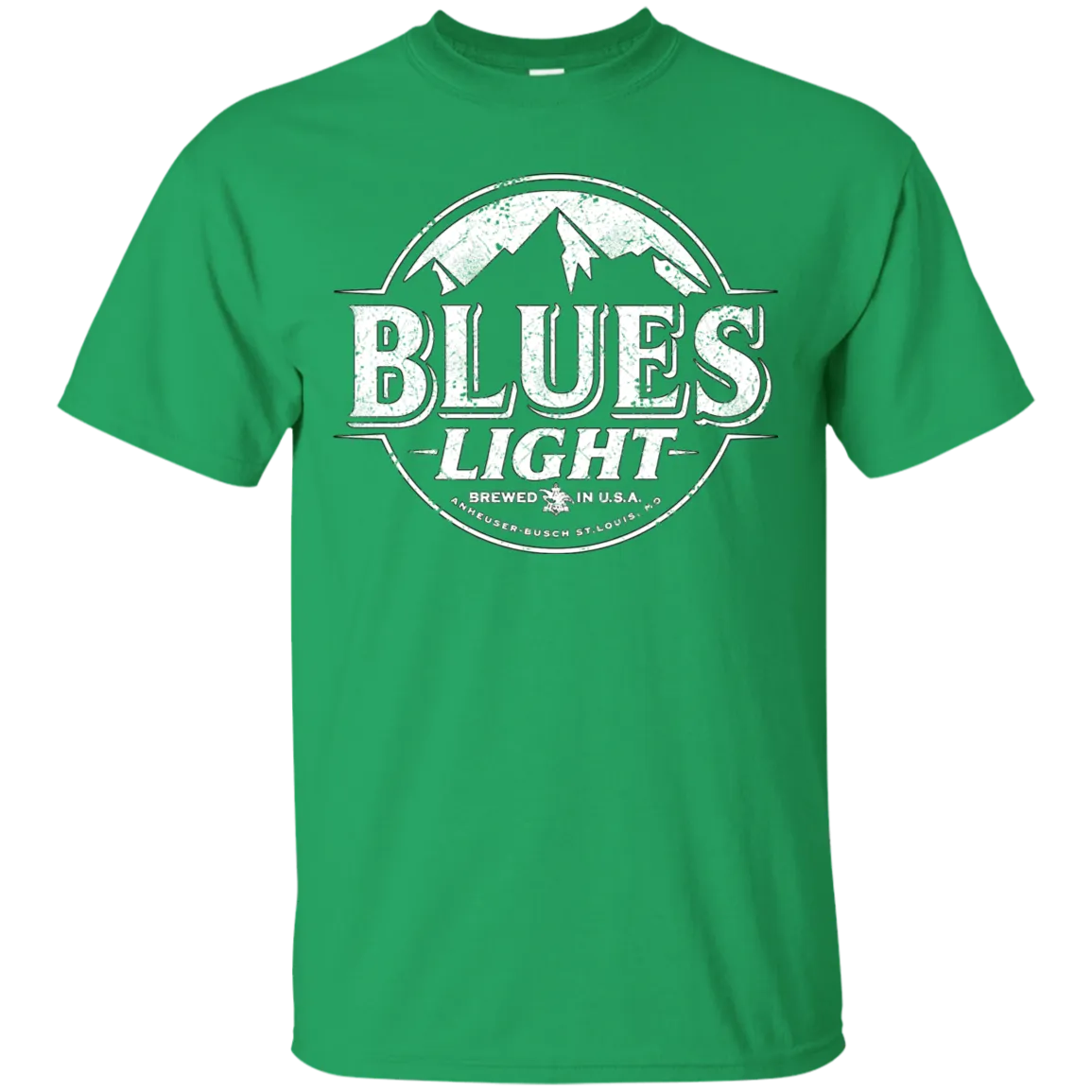 Blues Busch Light Beer T-Shirt Custom Designed White Worn Label Pattern