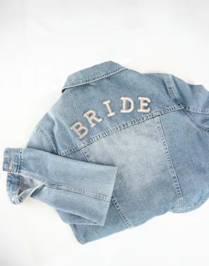 BRIDE Set: Handmade Pearl & Rhinestone Letters Iron On Patches