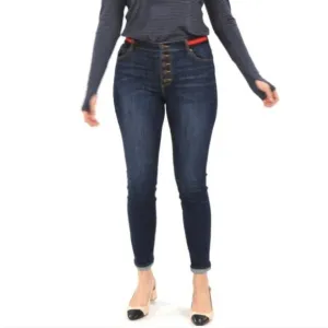 CAbi High Rise Button Fly Skinny Jeans Size 10