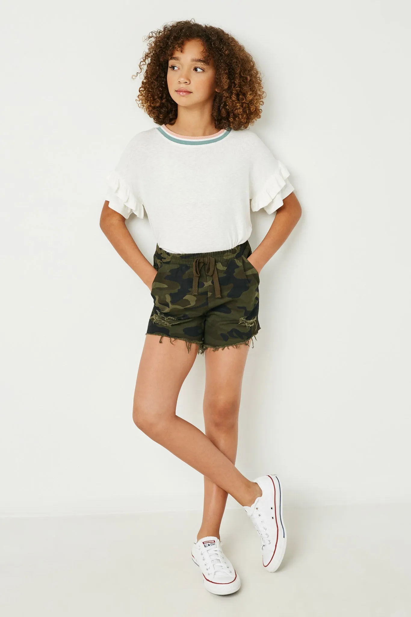 Camo Denim Shorts