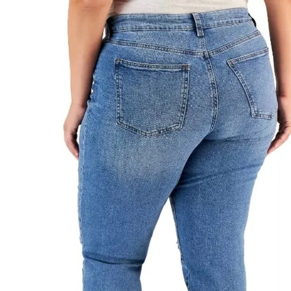 CELEBRITY PINK Jeans Plus Sz 20 The Bestie Lt Blue MODERN Open Knee DISTRESSED
