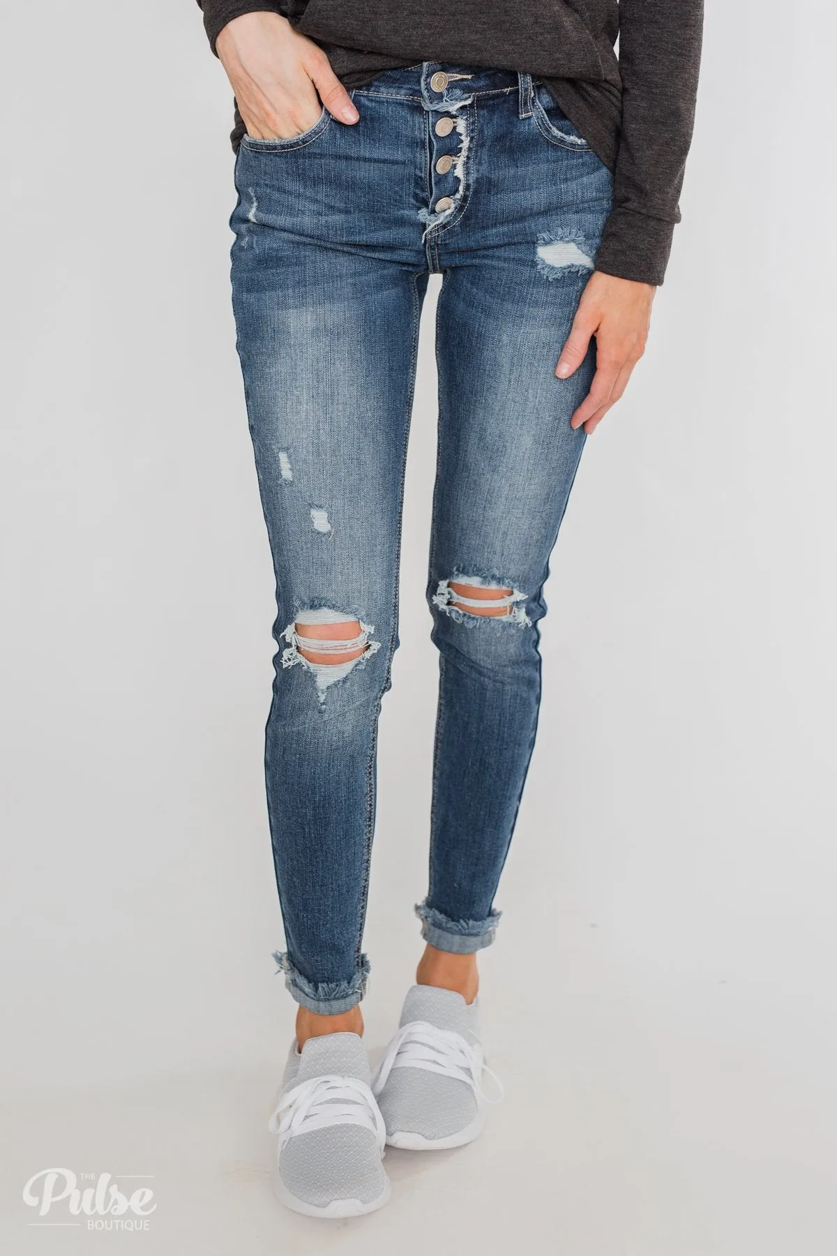 C'est Toi Distressed Skinny Jeans- Cecilia Wash