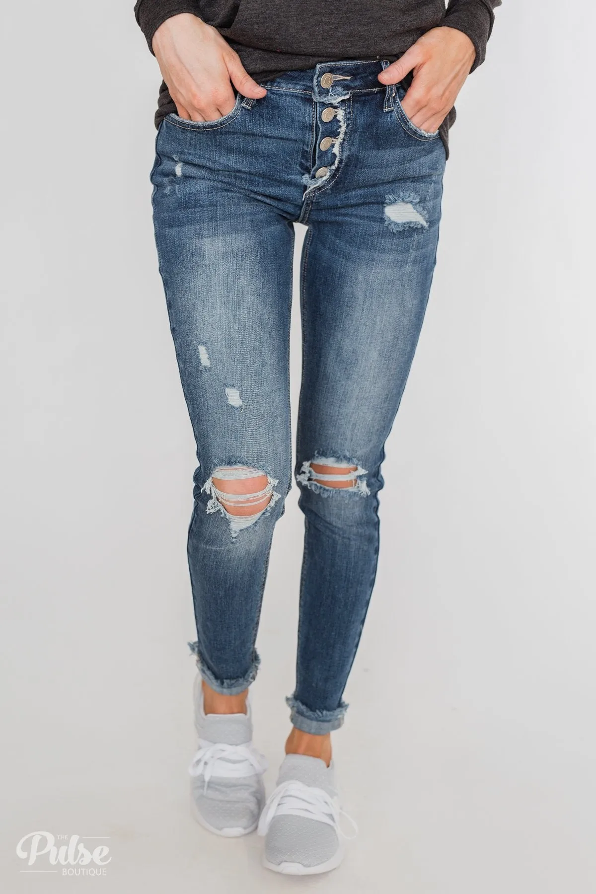 C'est Toi Distressed Skinny Jeans- Cecilia Wash
