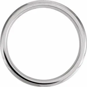 Cobalt Beveled-Edge Band with Sterling Silver Inlay COR52104 - 7 mm
