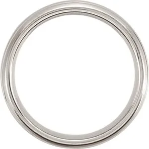 Cobalt Slightly Domed Round Edge Band with Satin Finish & Grooves COR149 - 8 mm