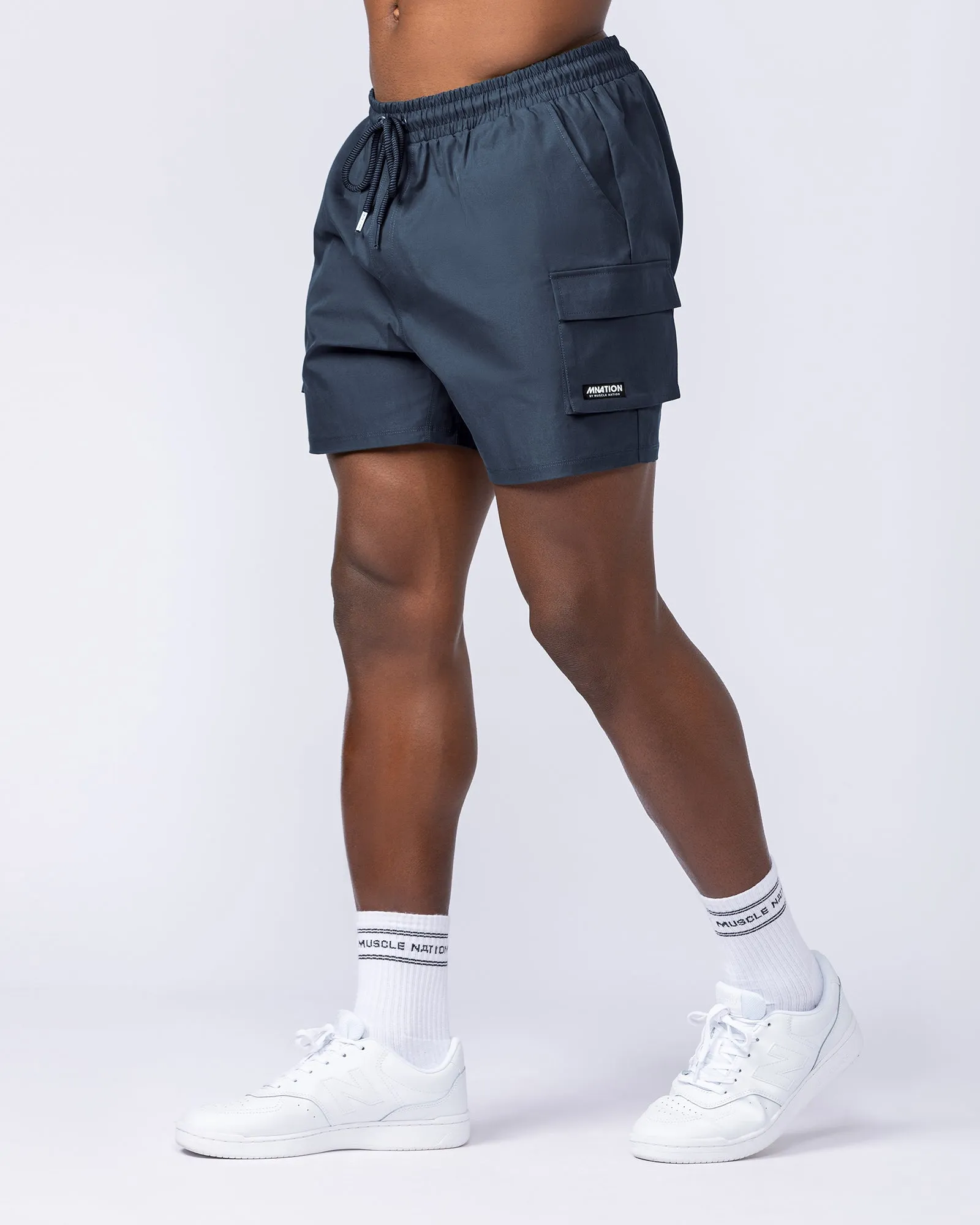 Daily Cargo 5" Shorts - Navy (Silicon Logo)