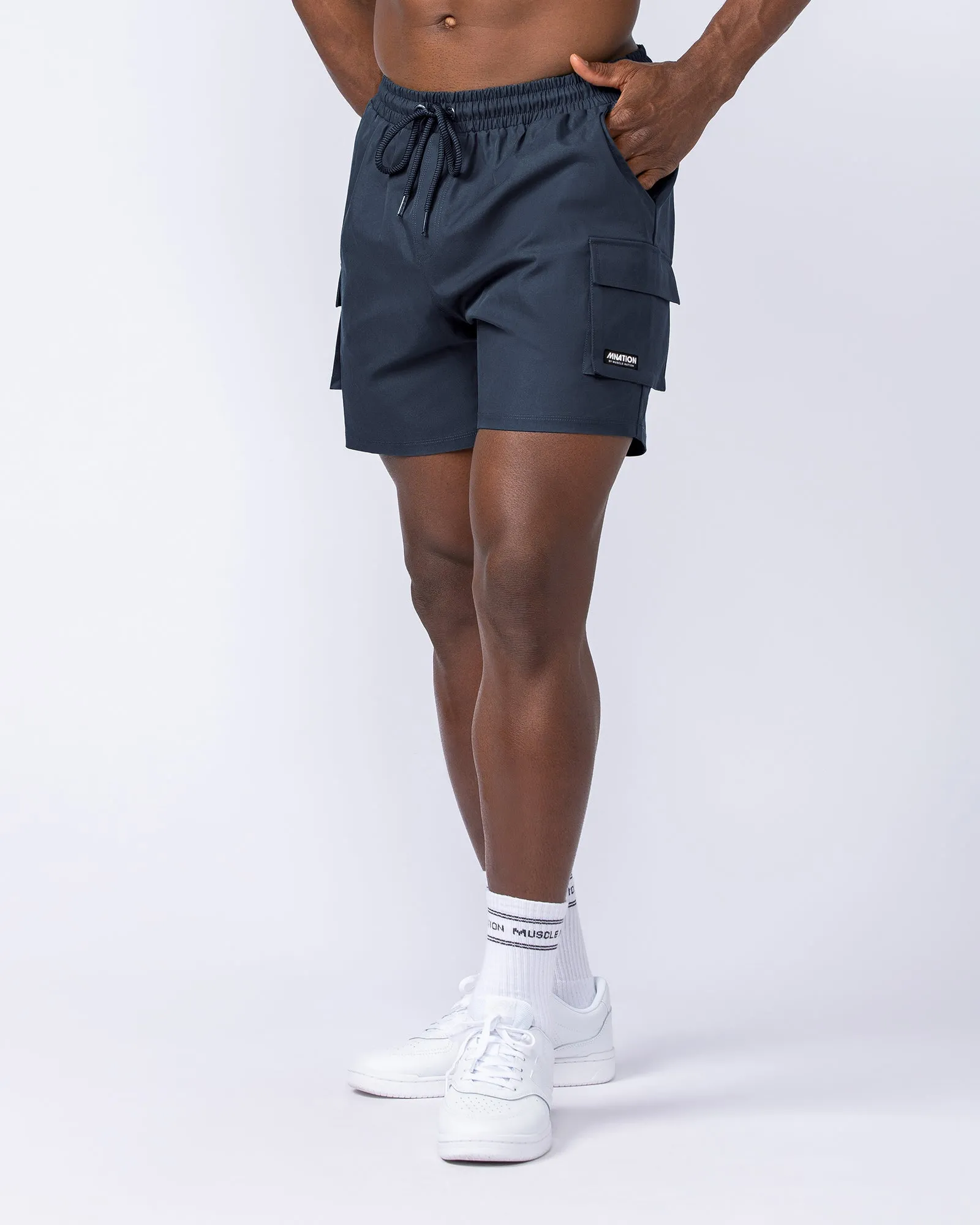 Daily Cargo 5" Shorts - Navy (Silicon Logo)
