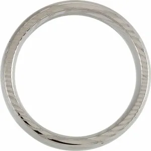 Damascus Steel Patterned Beveled-Edge Band STST52071 - 8 mm