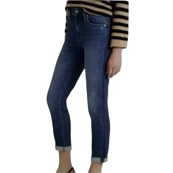 DAZE Lovergirl Distressed Mid Rise Roller Jeans Size 26 NEW