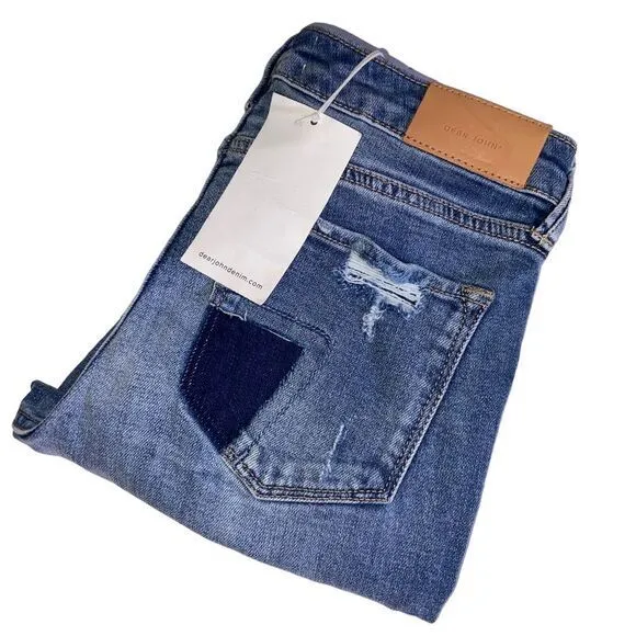 Dear John NWT Woman's Aiden Slim Girlfriend High Rise Distressed Jeans Size 25
